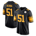 P.Steelers #51 Nick Herbig Player Black Color Rush Home Game STECN Stitched Jerseys