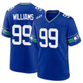 S.Seahawks #99 Leonard Williams Player Royal Throwback Home Game STECN Stitched Jerseys