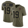 A.Cardinals #19 Carson Beck Player Olive Salute To Service Home Game STECN Stitched Jerseys
