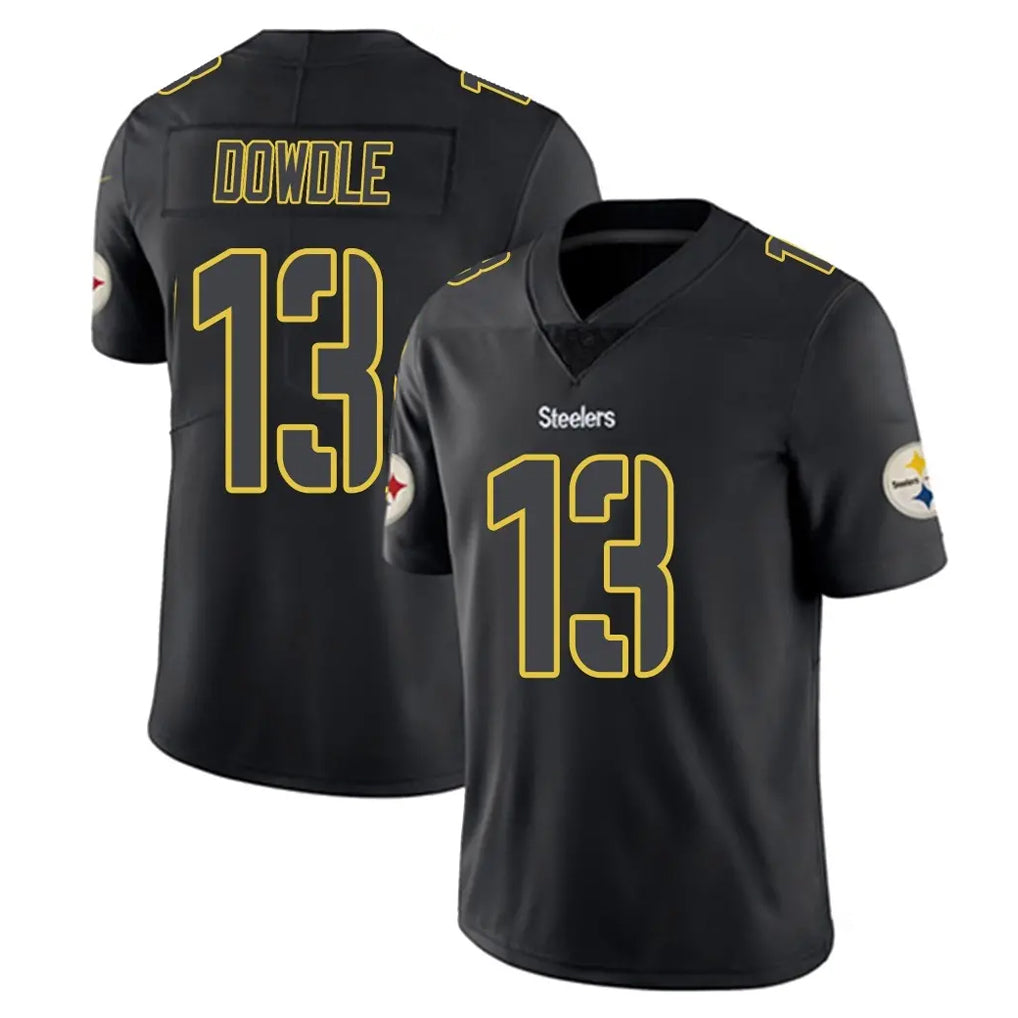 P.Steelers #13 Rico Dowdle Player Black Impact Limited Home Game STECN Stitched Jerseys