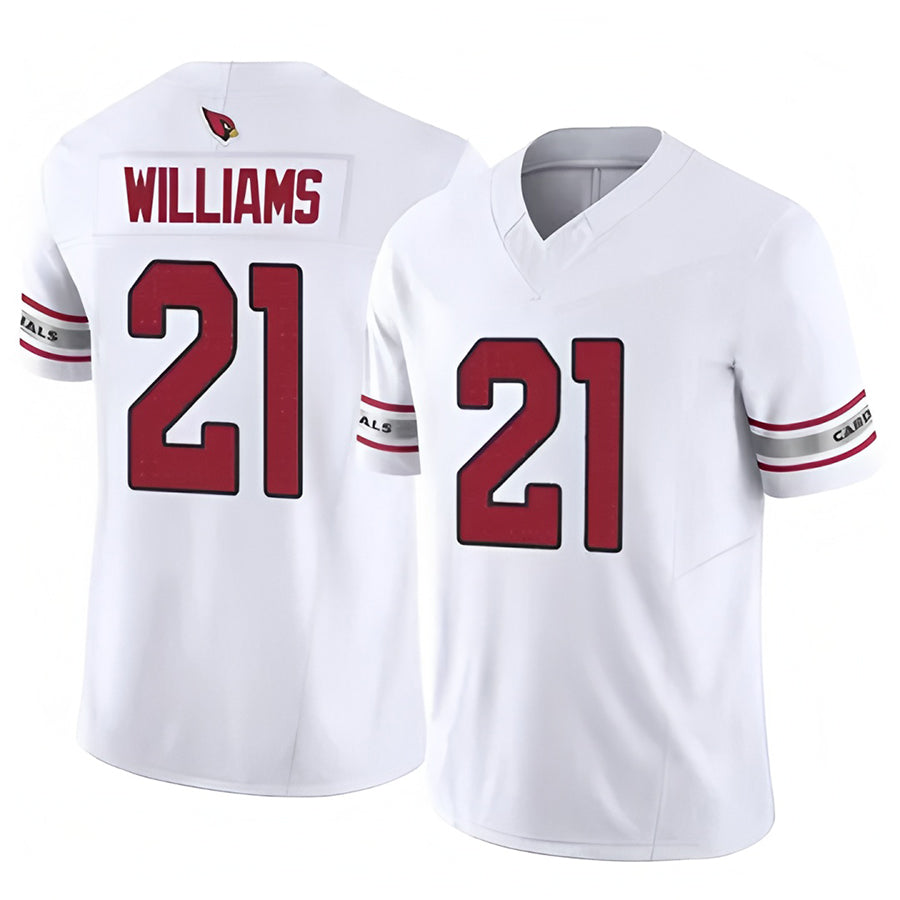 A.Cardinals #21 Garrett Williams Player White Game Home STECN Stitched Jerseys