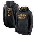 SF.49ers #5 Mike Evans Player Black Salute to Service Sideline Performance Pullover Hoodies Home Game STECN Stitched Jerseys