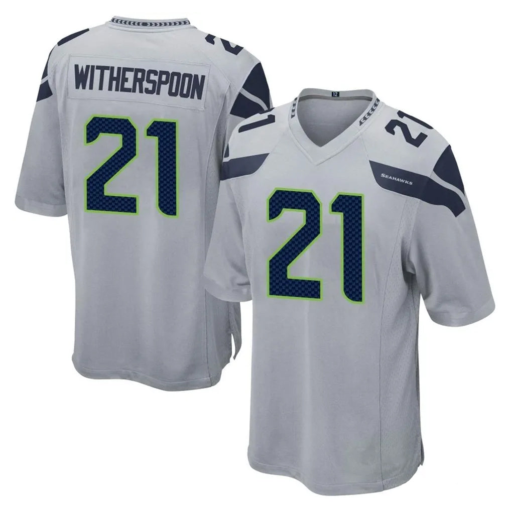 S.Seahawks #21 Devon Witherspoon Player Gray Home Game STECN Stitched Jerseys