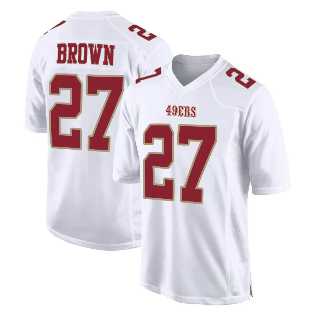SF.49ers #27 Ji'Ayir Brown Player White Fashion Home Game STECN Stitched Jerseys