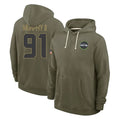 S.Seahawks #91 Byron Murphy II Player Olive Salute to Service Pullover Hoodies Limited STECN Stitched Jerseys