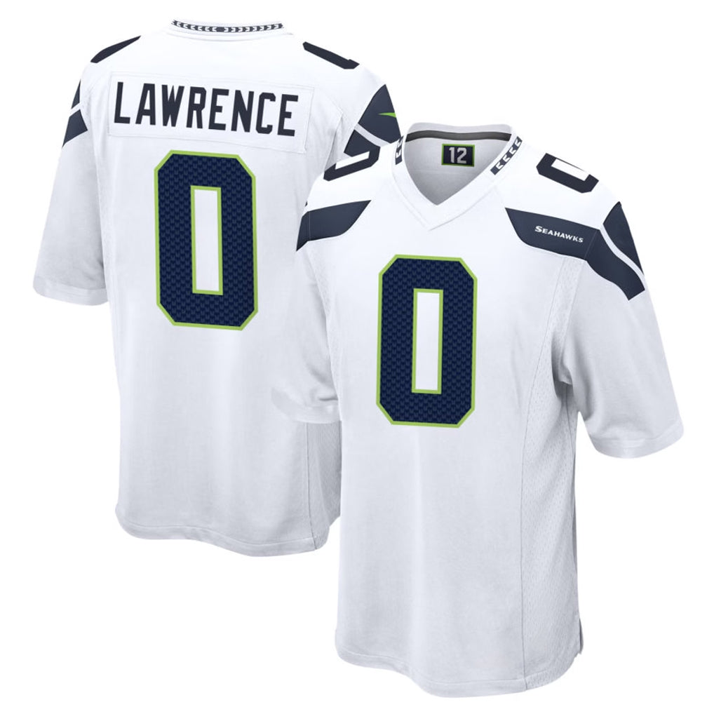 S.Seahawks #0 DeMarcus Lawrence Player White Home Game STECN Stitched Jerseys