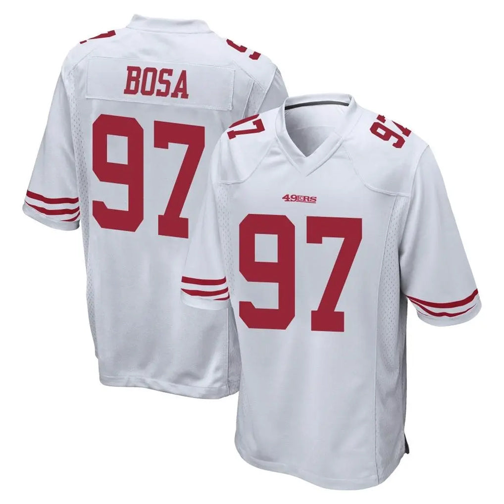SF.49ers #97 Nick Bosa Player White Home Game STECN Stitched Jerseys