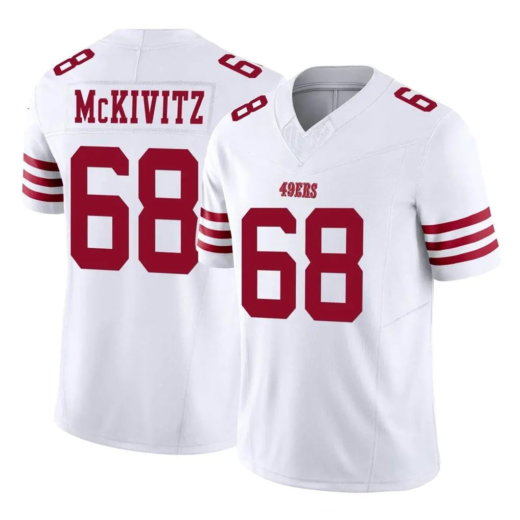 SF.49ers #68 Colton McKivitz Player White Limited Vapor F.U.S.E. Home Game STECN Stitched Jerseys