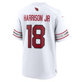A.Cardinals #18 Marvin Harrison Jr. Player White Game Road STECN Stitched Jerseys
