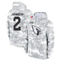 A.Cardinals #2 Will Johnson Player Camo Salute to Service Hoodies STECN Stitched Jerseys