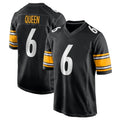 P.Steelers #6 Patrick Queen Player Black Home Game STECN Stitched Jerseys