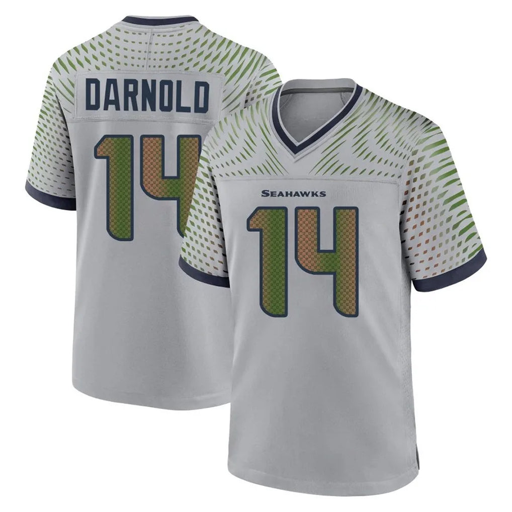S.Seahawks #14 Sam Darnold Player Grey 2025 Rivalries Collection Home Game STECN Stitched Jerseys