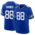 S.Seahawks #88 AJ Barner Player Royal Throwback Home Game STECN Stitched Jerseys