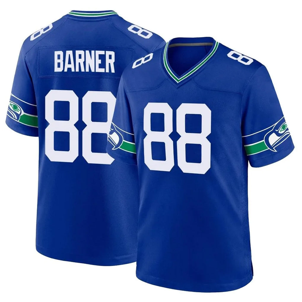 S.Seahawks #88 AJ Barner Player Royal Throwback Home Game STECN Stitched Jerseys