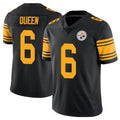 P.Steelers #6 Patrick Queen Player Black Limited Color Rush Home Game STECN Stitched Jerseys