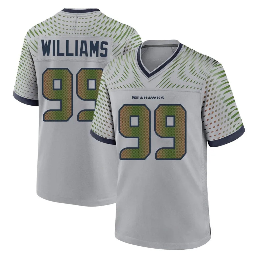 S.Seahawks #99 Leonard Williams Player Grey 2025 Rivalries Collection Home Game STECN Stitched Jerseys