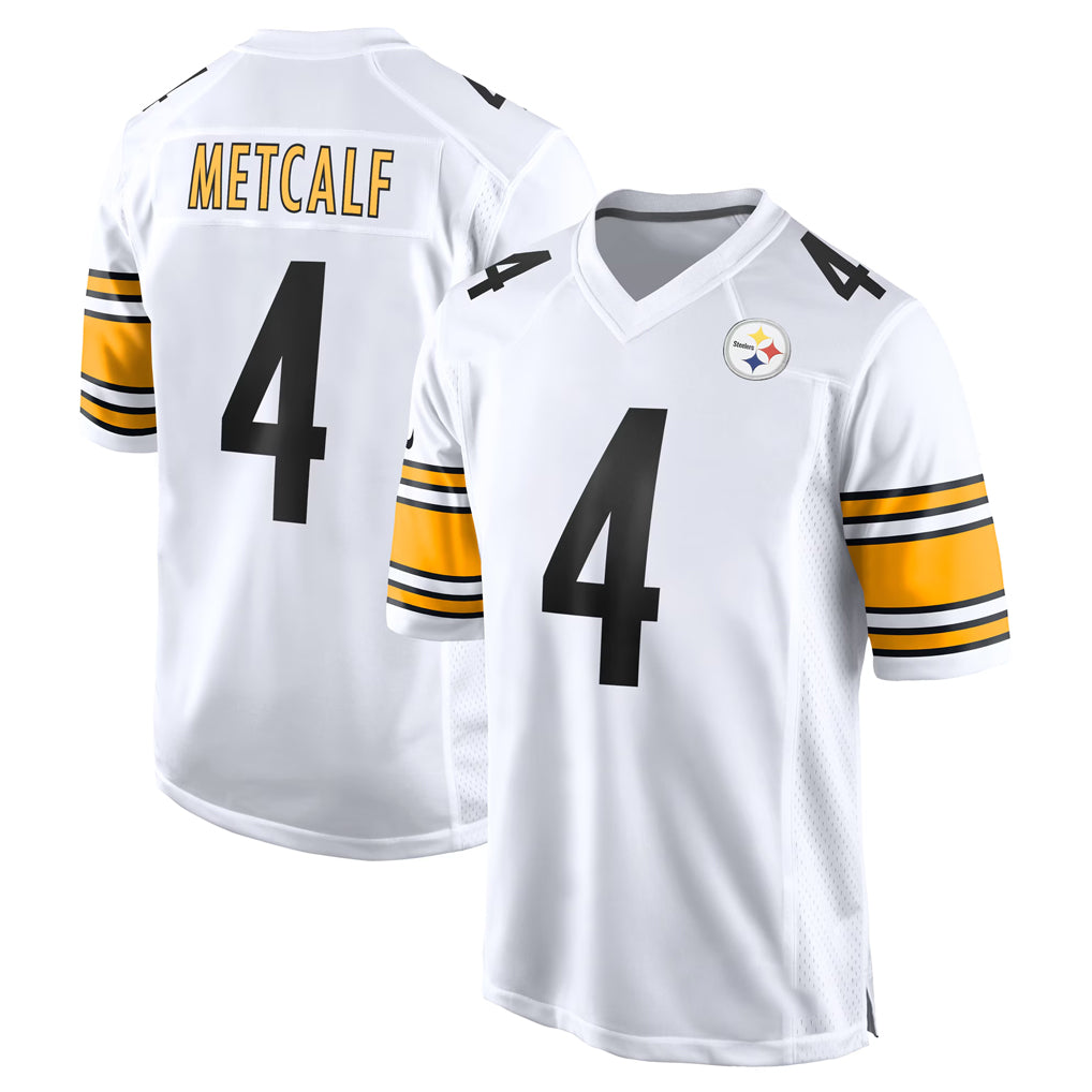 P.Steelers #4 DK Metcalf Player White Home Game STECN Stitched Jerseys