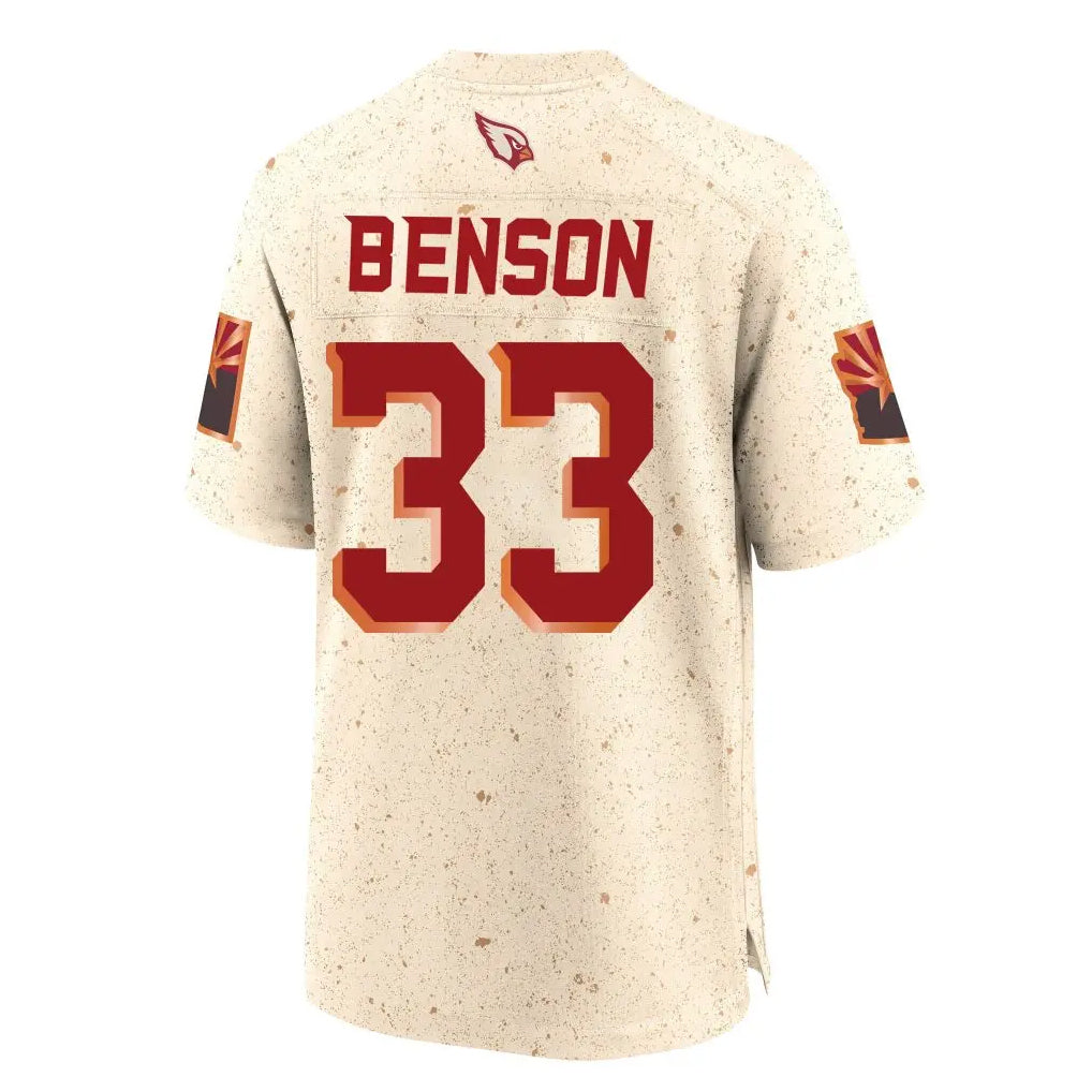 A.Cardinals #33 Trey Benson Player Cream Rivalries Collection Game STECN Stitched Jerseys
