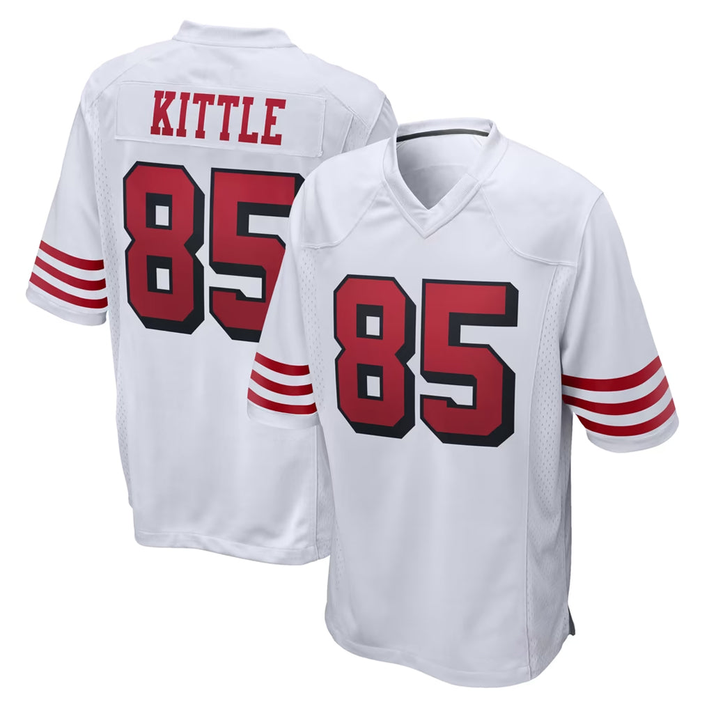 SF.49ers #85 George Kittle Player White Limited Home Game STECN Stitched Jerseys