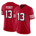 SF.49ers #13 Brock Purdy Player Red Limited Alternate Vapor F.U.S.E. Home Game STECN Stitched Jerseys