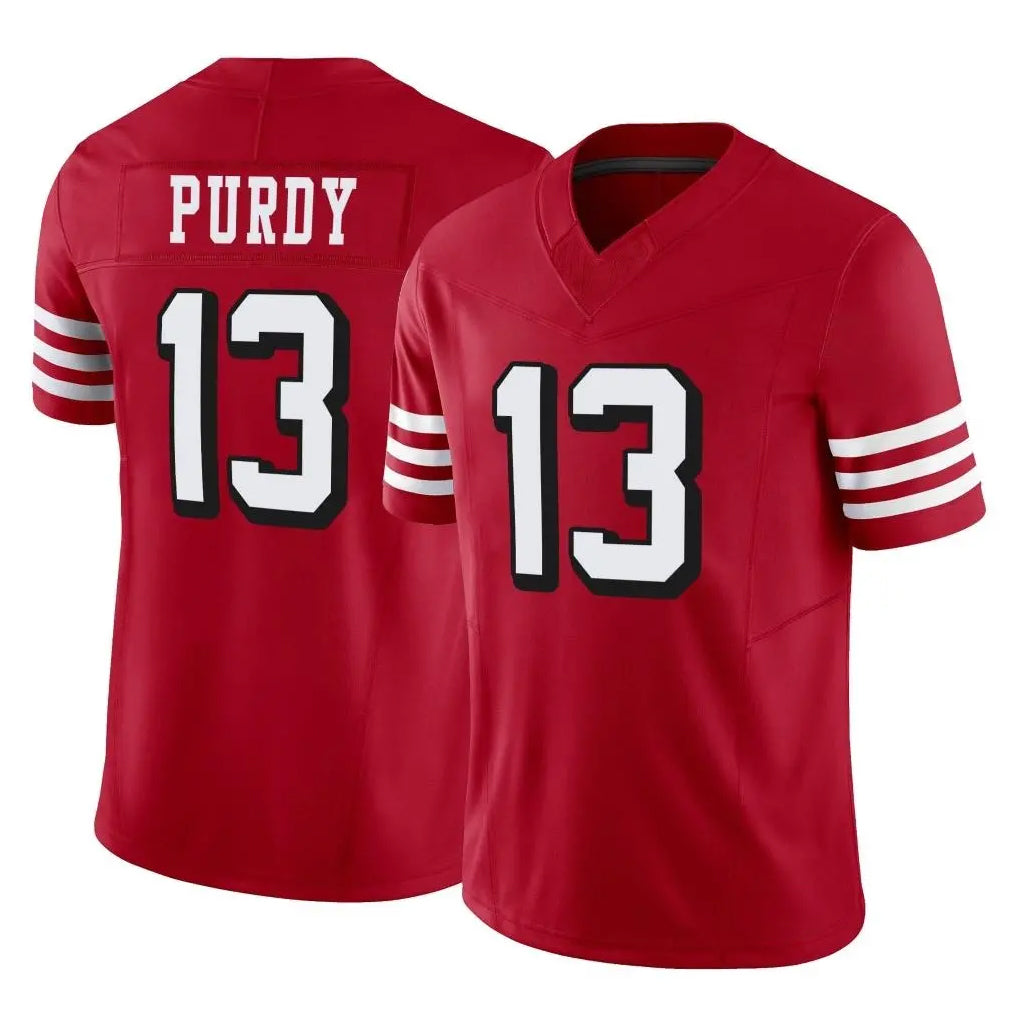 SF.49ers #13 Brock Purdy Player Red Limited Alternate Vapor F.U.S.E. Home Game STECN Stitched Jerseys