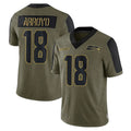 S.Seahawks #18 Elijah Arroyo Player Olive Salute To Service Limited Game STECN Stitched Jerseys