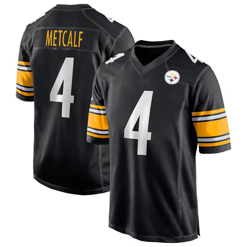 P.Steelers #4 DK Metcalf Player Black Home Game STECN Stitched Jerseys