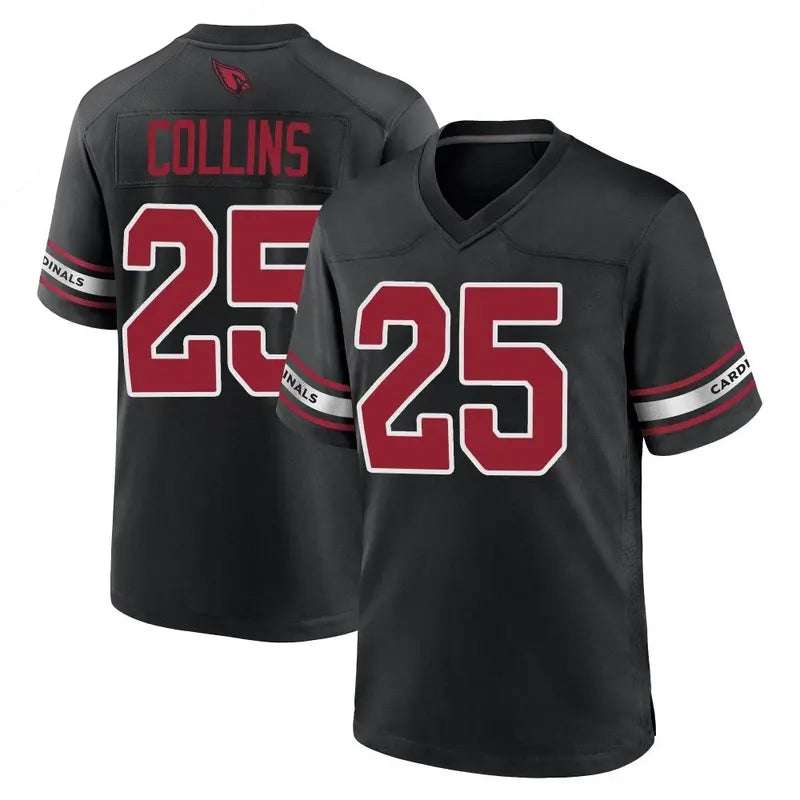 A.Cardinals #25 Zaven Collins Player Black Game Home STECN Stitched Jerseys