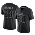 S.Seahawks #88 AJ Barner Player Black Limited Reflective Home Game STECN Stitched Jerseys