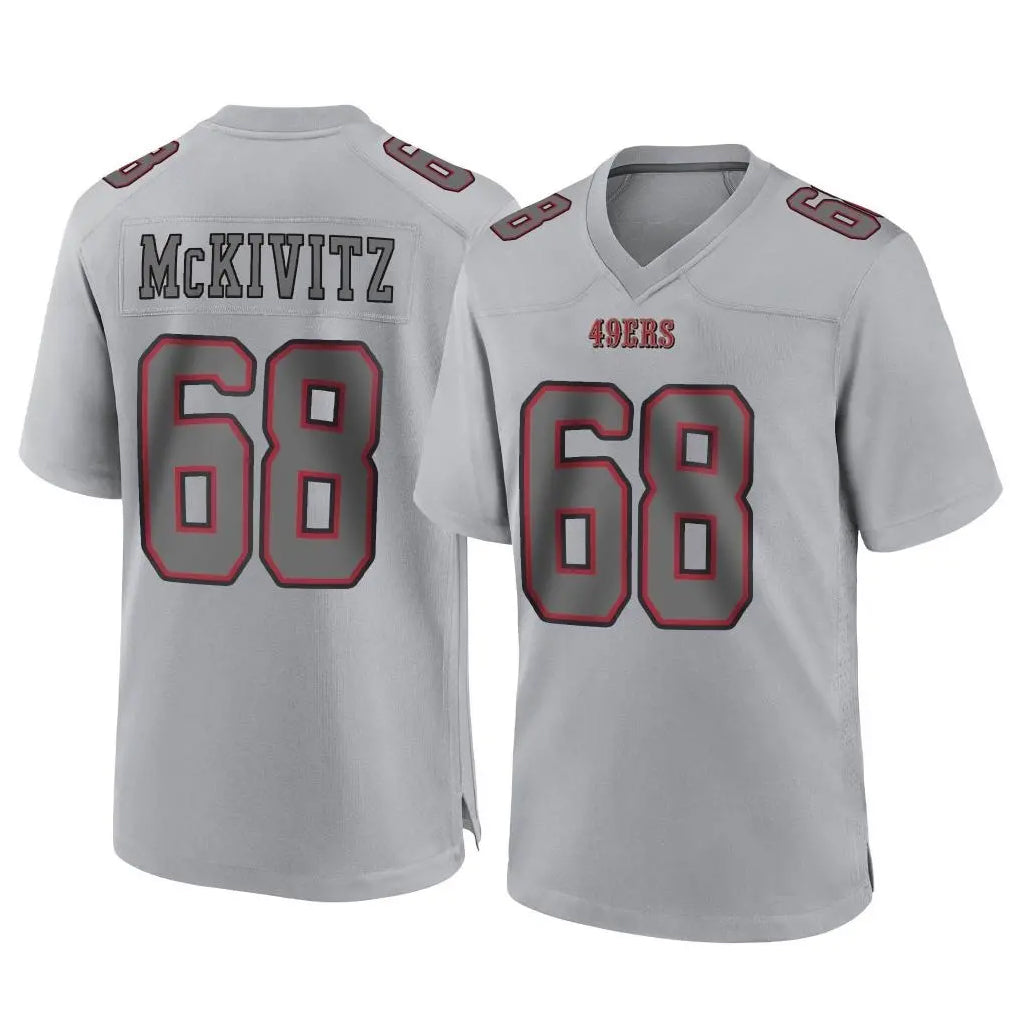 SF.49ers #68 Colton McKivitz Player Gray Atmosphere Fashion Home Game STECN Stitched Jerseys