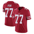 SF.49ers #77 Dominick Puni Player Red Limited Vapor Untouchable Home Game STECN Stitched Jerseys