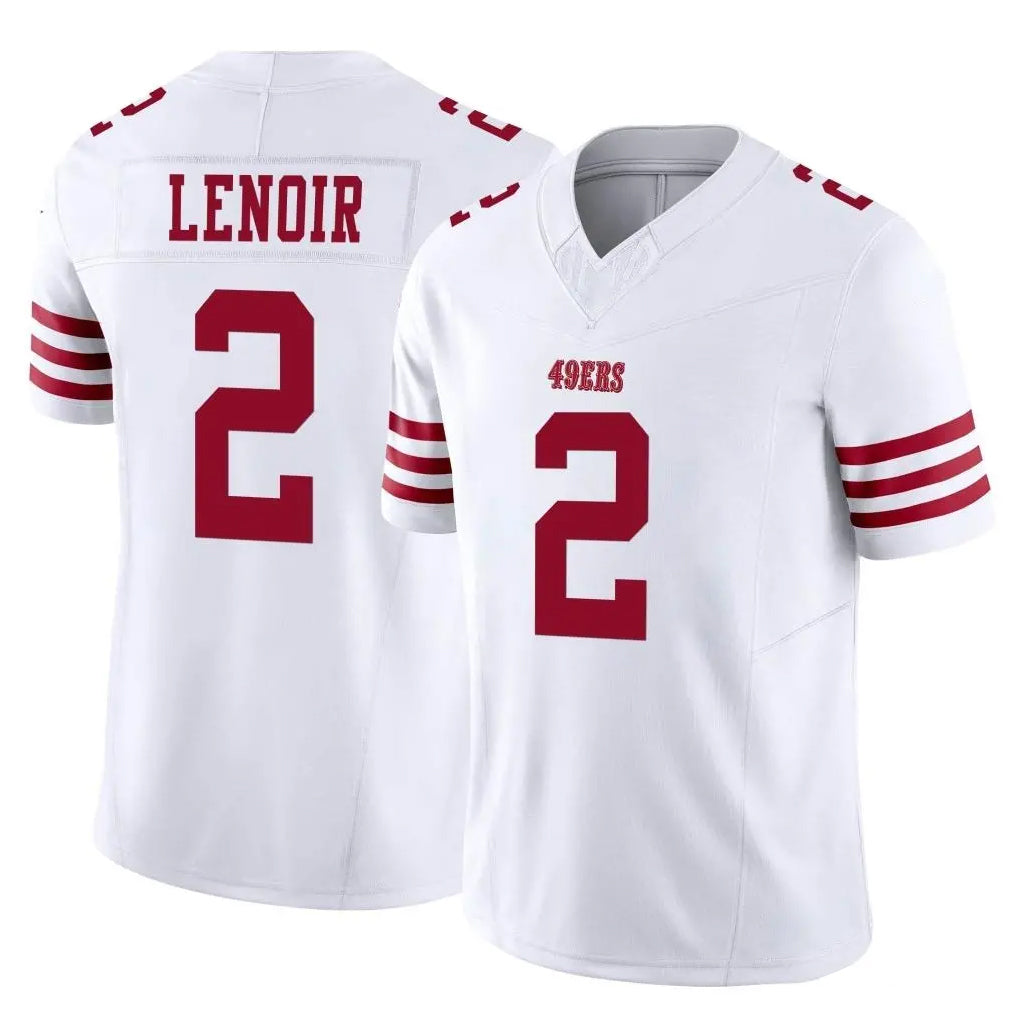 SF.49ers #2 Deommodore Lenoir Player White Limited Vapor F.U.S.E. Home Game STECN Stitched Jerseys