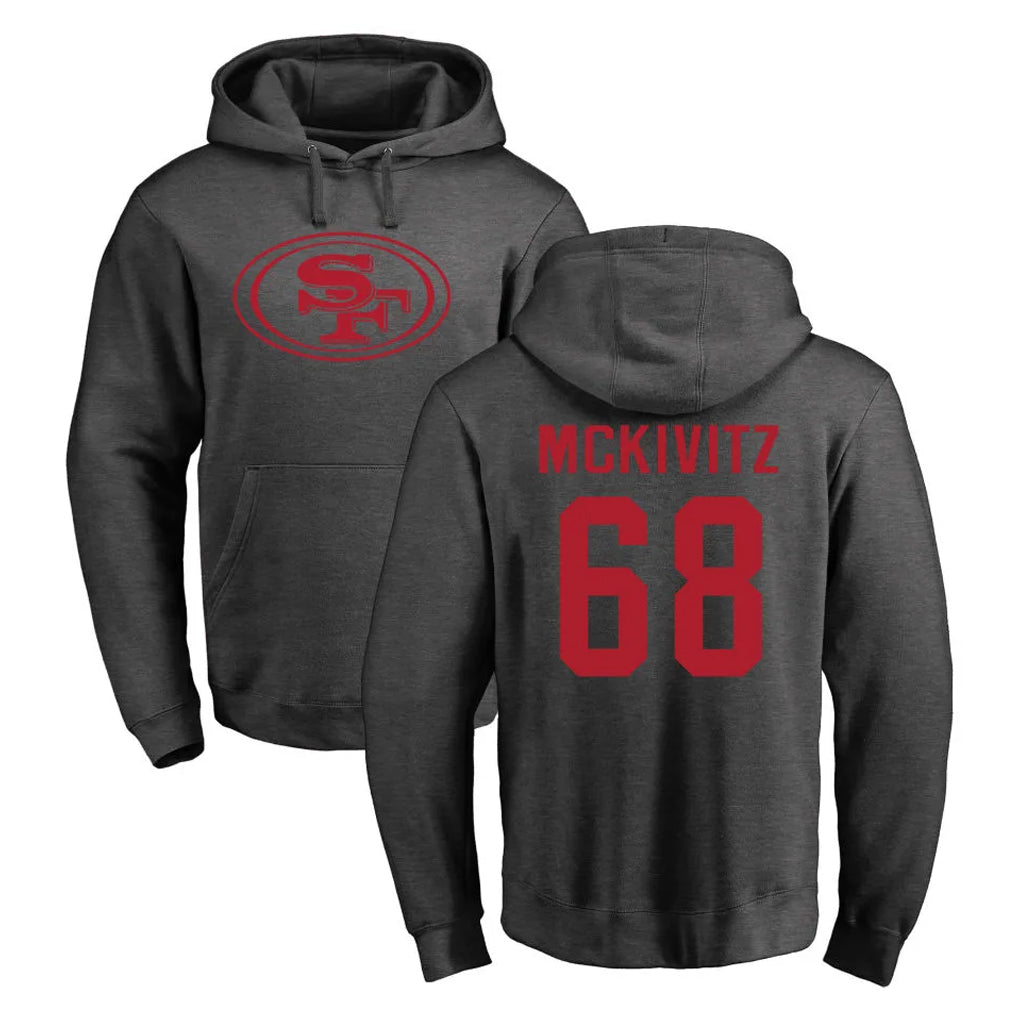 SF.49ers #68 Colton McKivitz Player Anthracite Pullover Hoodies Home Game STECN Stitched Jerseys