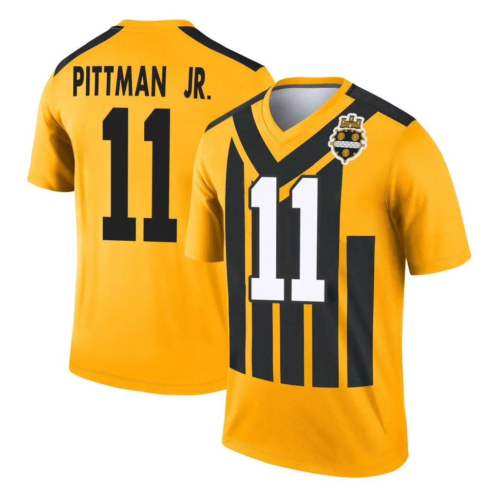 P.Steelers #11 Michael Pittman Jr. Player Gold Legend Limited 1933 Throwback Performance Home Game STECN Stitched Jerseys