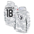 A.Cardinals #18 Marvin Harrison Jr. Player Camo Salute to Service Hoodies STECN Stitched Jerseys
