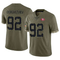 SF.49ers #92 Osa Odighizuwa Player Olive Limited Salute To Service Home Game STECN Stitched Jerseys