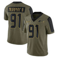 S.Seahawks #91 Byron Murphy II Player Olive Salute To Service Limited Game STECN Stitched Jerseys