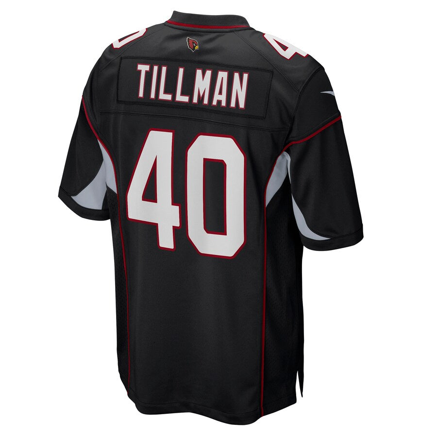 A.Cardinals #40 Pat Tillman Player Black Alternate Game STECN Stitched Jerseys