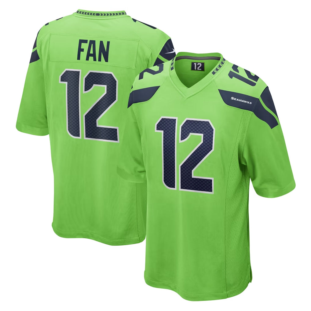 S.Seahawks #12 12th Fan Player Green Home Game STECN Stitched Jerseys