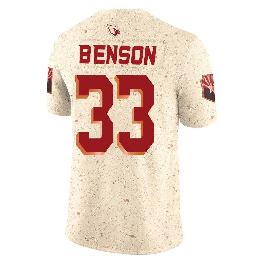 A.Cardinals #33 Trey Benson Player Cream Rivalries Collection Vapor Limited Home Game STECN Stitched Jerseys