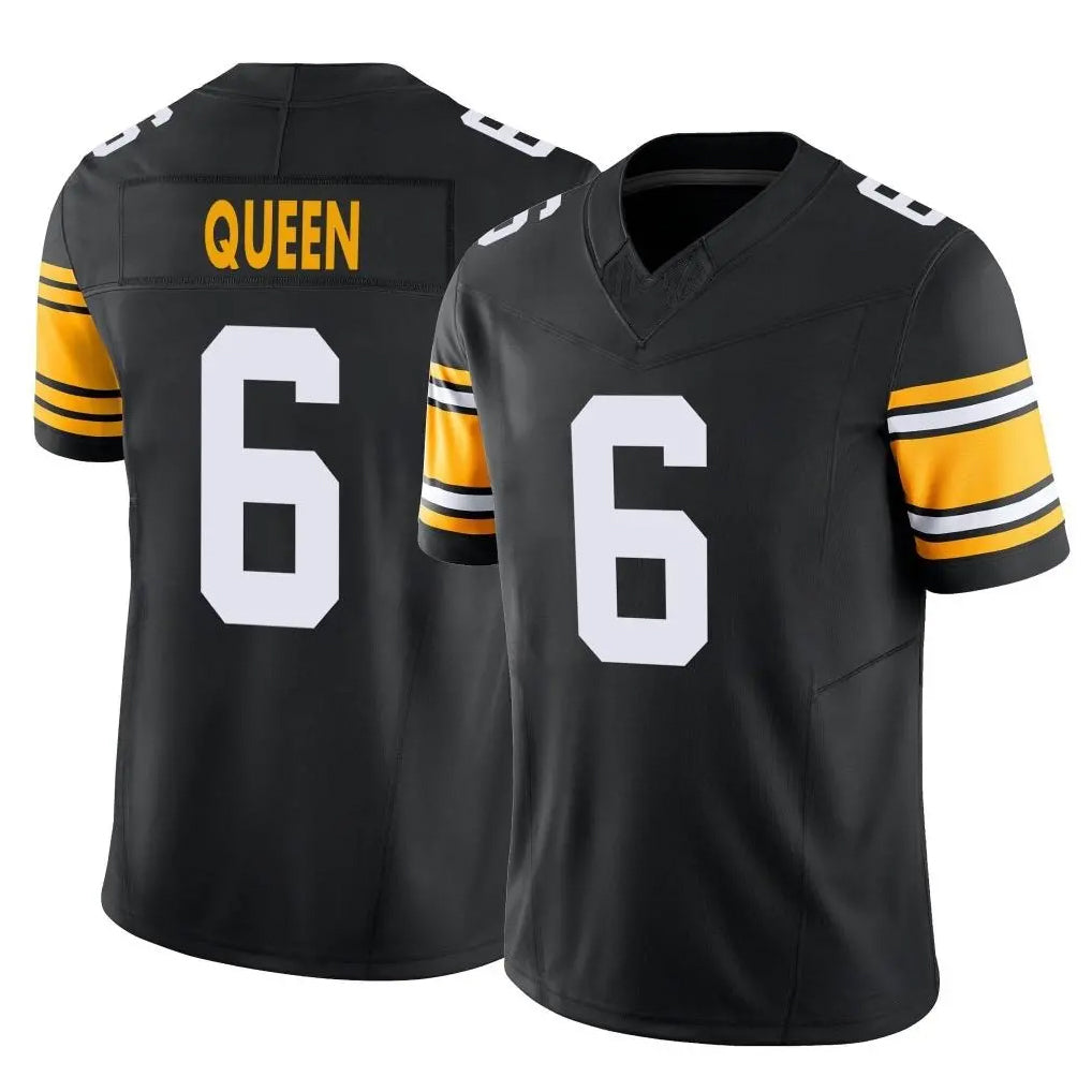 P.Steelers #6 Patrick Queen Player Black Limited Alternate Vapor F.U.S.E. Home Game STECN Stitched Jerseys