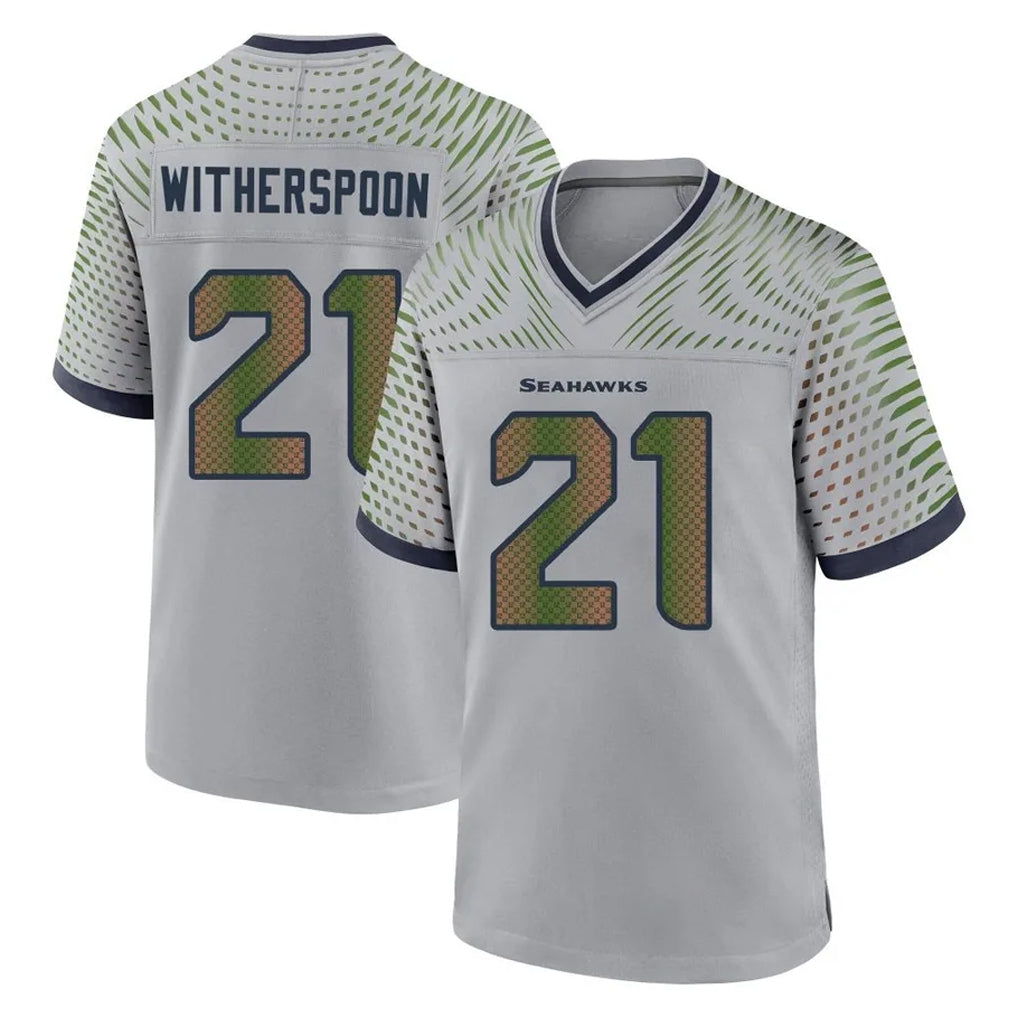 S.Seahawks #21 Devon Witherspoon Player Grey 2025 Rivalries Collection Home Game STECN Stitched Jerseys