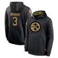 P.Steelers #3 Jaquan Brisker Player Black Salute to Service Hoodies Limited Game STECN Stitched Jerseys
