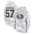 SF.49ers #57 Dre Greenlaw Player Arctic Camo Limited Salute to Service Pullover Hoodies Game STECN Stitched Jerseys