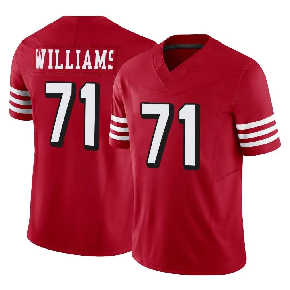 SF.49ers #71 Trent Williams Player Red Limited Alternate Vapor F.U.S.E. Home Game STECN Stitched Jerseys