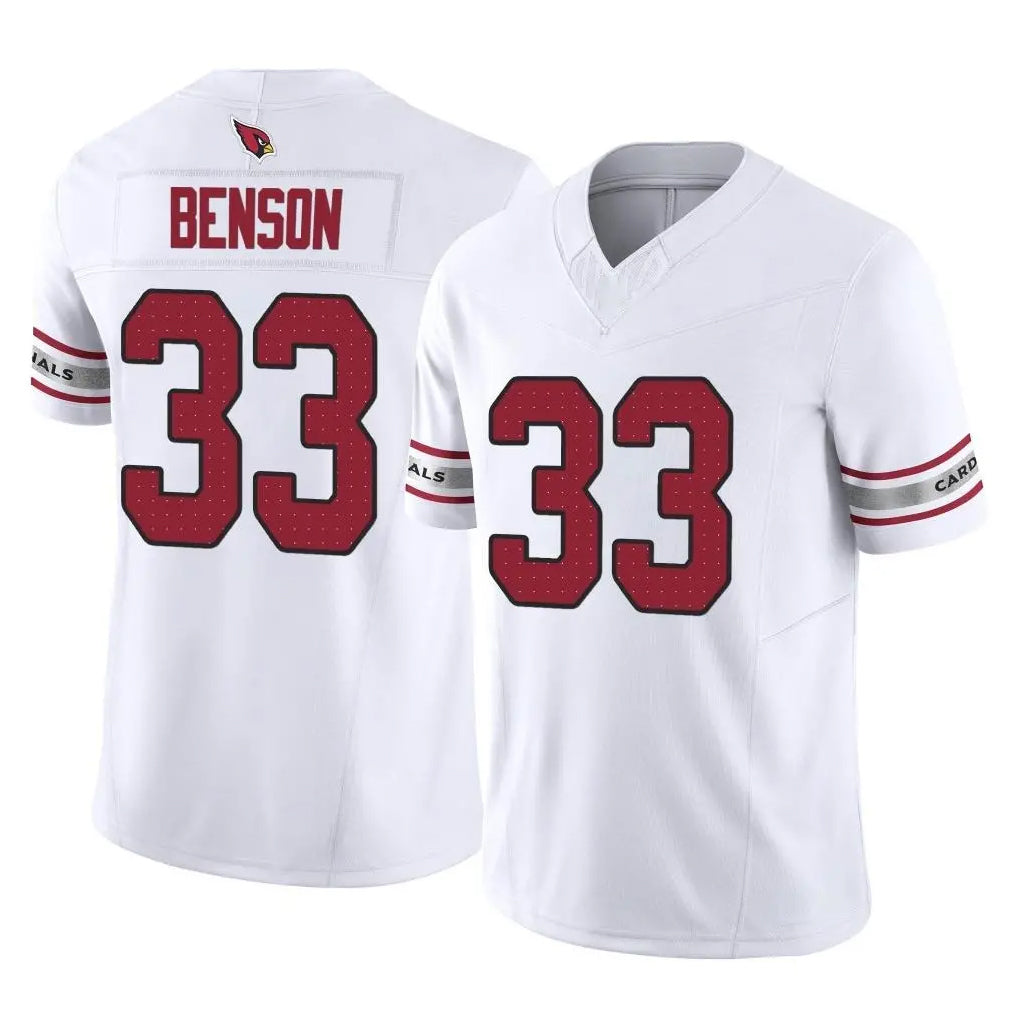 A.Cardinals #33 Trey Benson Player White Vapor F.U.S.E. Limited Home Game STECN Stitched Jerseyss