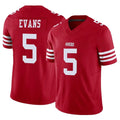 SF.49ers #5 Mike Evans Player Red Limited Vapor F.U.S.E. Home Game STECN Stitched Jerseys