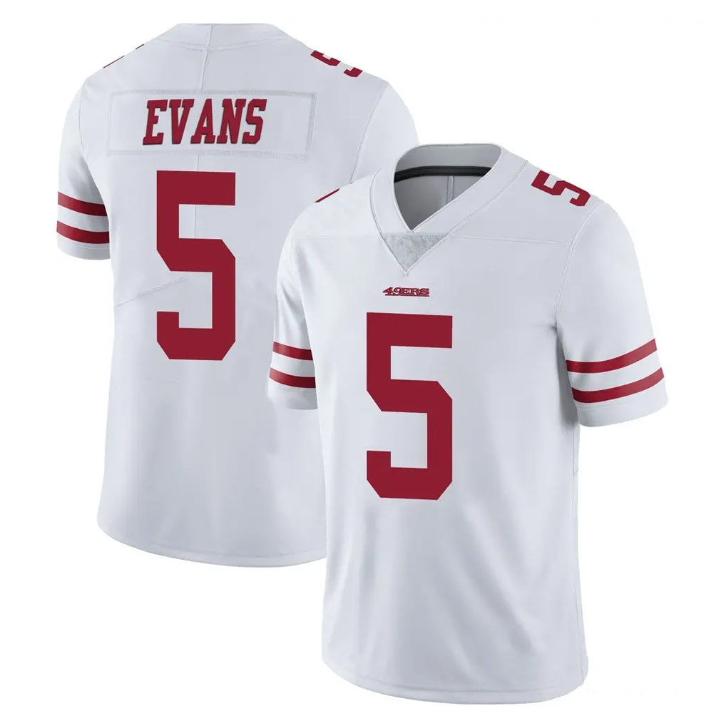 SF.49ers #5 Mike Evans Player White Limited Vapor Untouchable Home Game STECN Stitched Jerseys