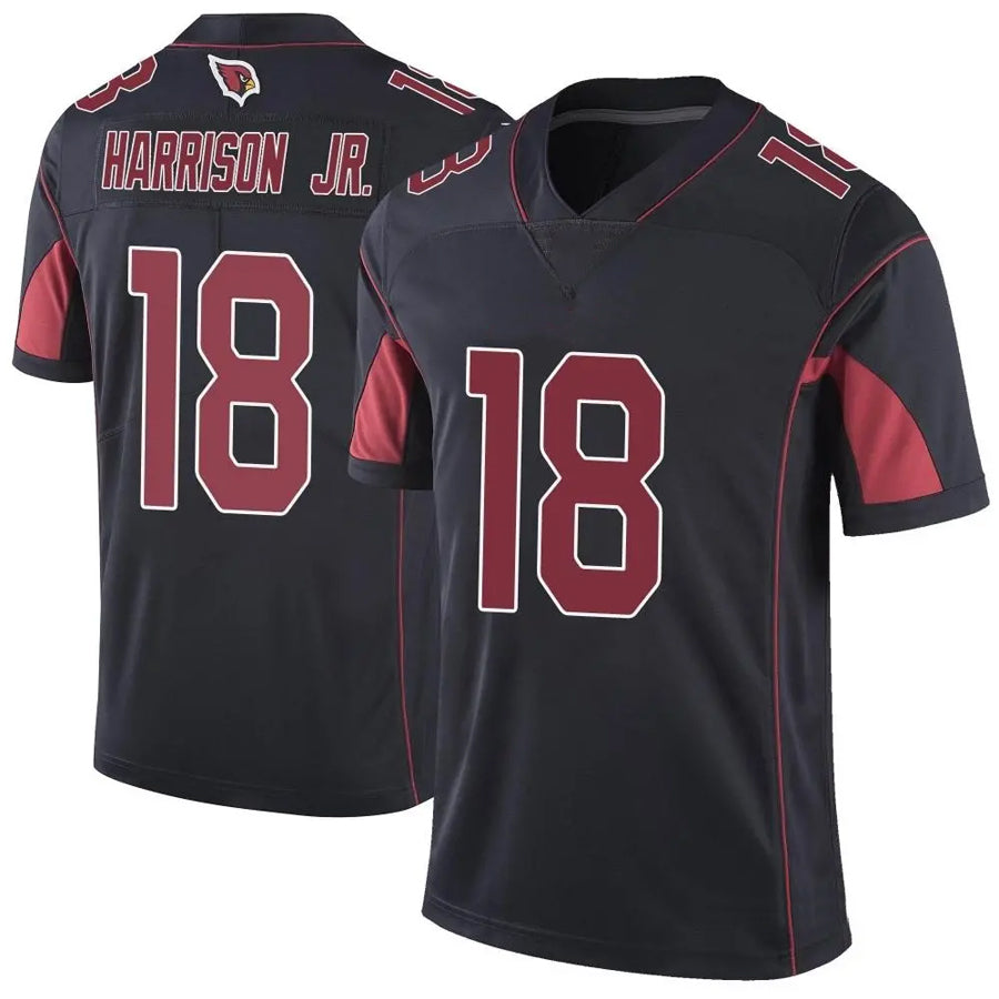 A.Cardinals #18 Marvin Harrison Jr. Player Black Vapor Limited Elite STECN Stitched Jerseys
