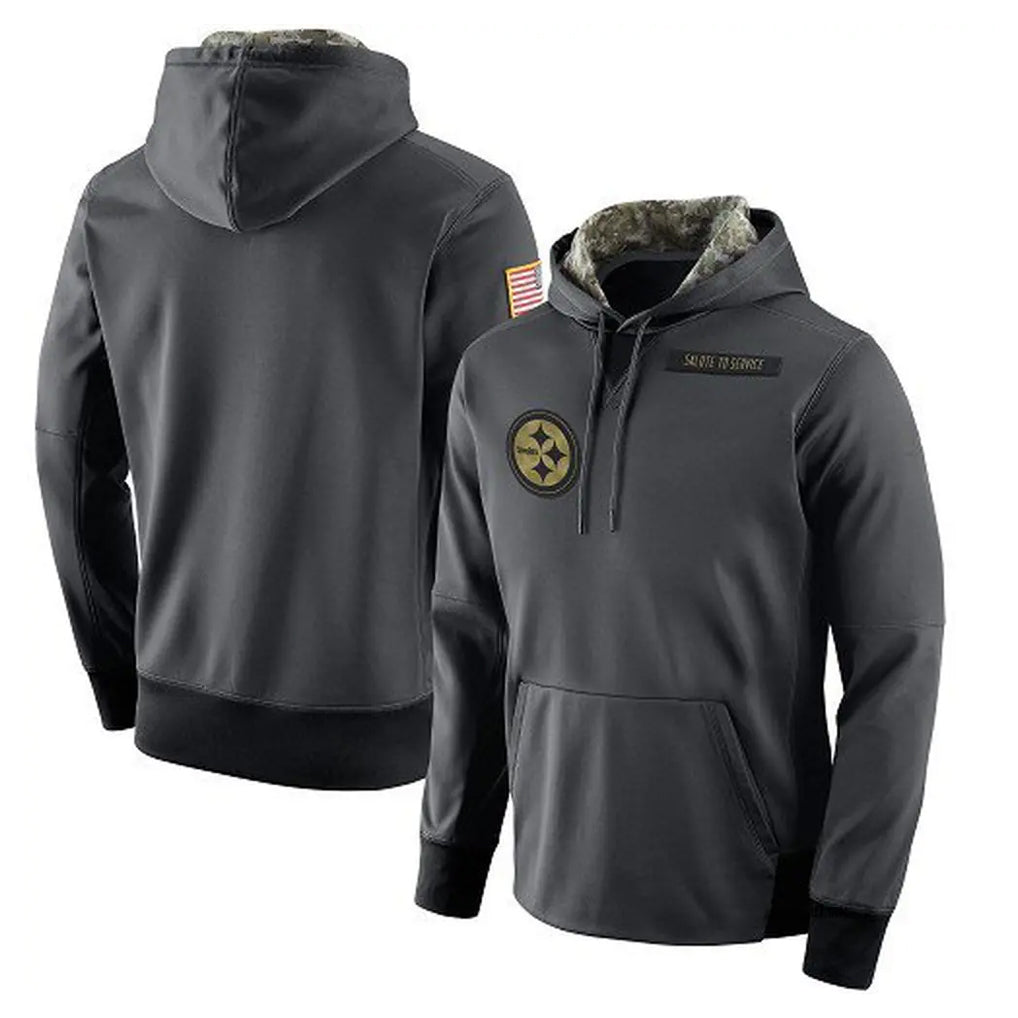 P.Steelers ## Steelers Blank Player Gray Pullover Hoodies Limited STECN Stitched Jerseys